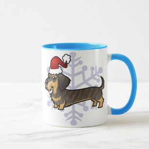 Christmas Dachshund (wirehair) Mug