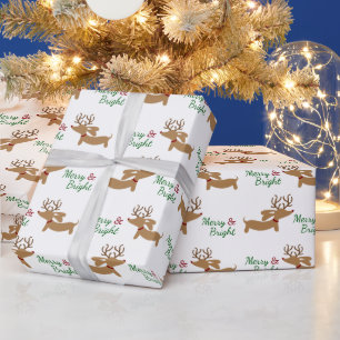 Christmas Dachshund Wrapping Paper Merry & Bright
