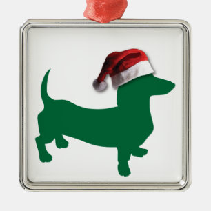Christmas Dachshunds Metal Tree Decoration