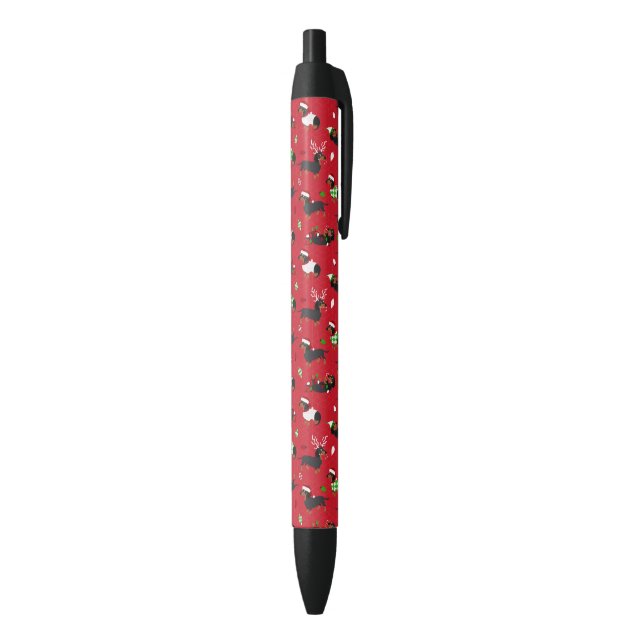Christmas Dachshunds Red Black Ink Pen (Bottom (Vertical))