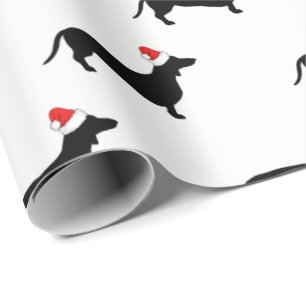 Christmas Dachshunds & Santa Hats Wrapping Paper
