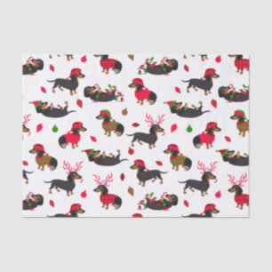 Christmas Dachshunds White Tissue Paper