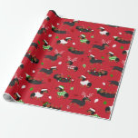 Christmas Dachshunds Wrapping Paper<br><div class="desc">Christmas Dachshunds Wrapping Paper,  Cute Wiener Dogs in Festive Holiday Outfits.</div>