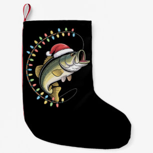 Christmas Dad Bass Fish Funny Fishing Fisherman Small Christmas Stocking