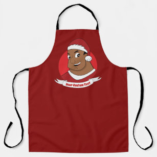 Christmas dad/ young man cartoon apron