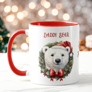 Christmas Daddy Polar Bear Name Mug
