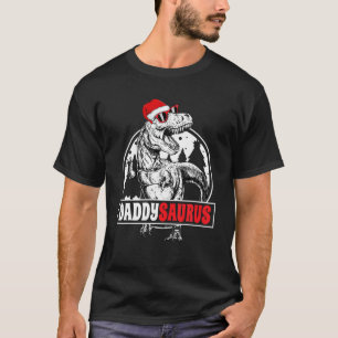 Christmas Daddysaurus Daddy Dinosaur T Rex Santa F T-Shirt