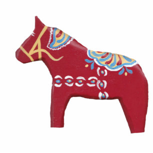Christmas Dala Horse Ornament Photo Sculpture Decoration