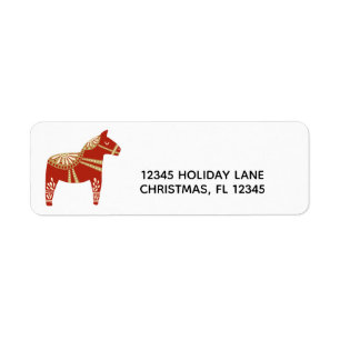 Christmas Dala Horse Return Address