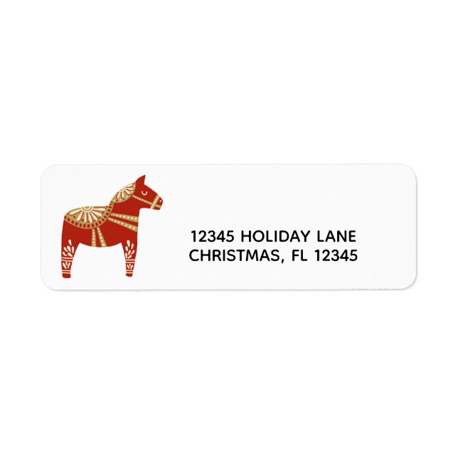 Christmas Dala Horse Return Address (Front)