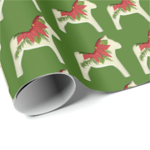 Christmas Dala Horse Wrapping Paper