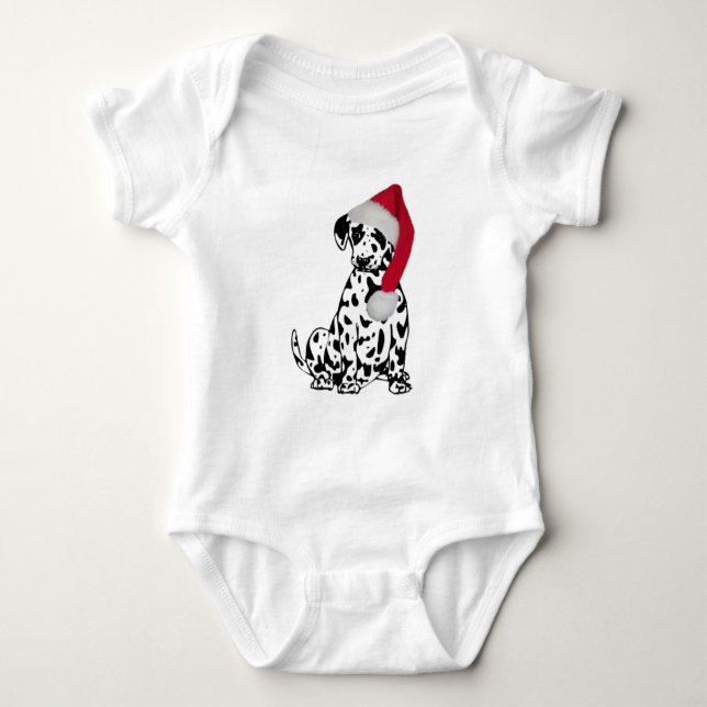 Christmas Dalmatian Baby Bodysuit (Front)