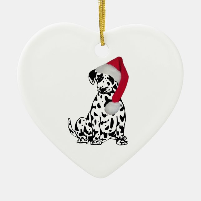 Christmas Dalmatian Ceramic Tree Decoration (Front)