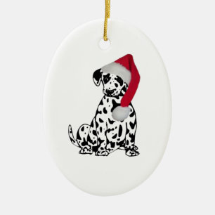 Christmas Dalmatian Ceramic Tree Decoration