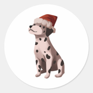 christmas dalmatian Classic T-Shirt Round Sticker