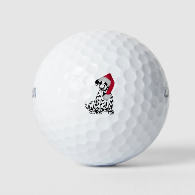 Christmas Dalmatian Dog Golf Balls (Front)
