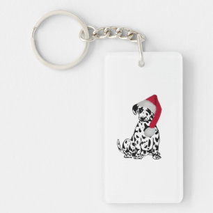 Christmas Dalmatian Dog Key Ring