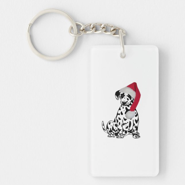 Christmas Dalmatian Dog Key Ring (Front)