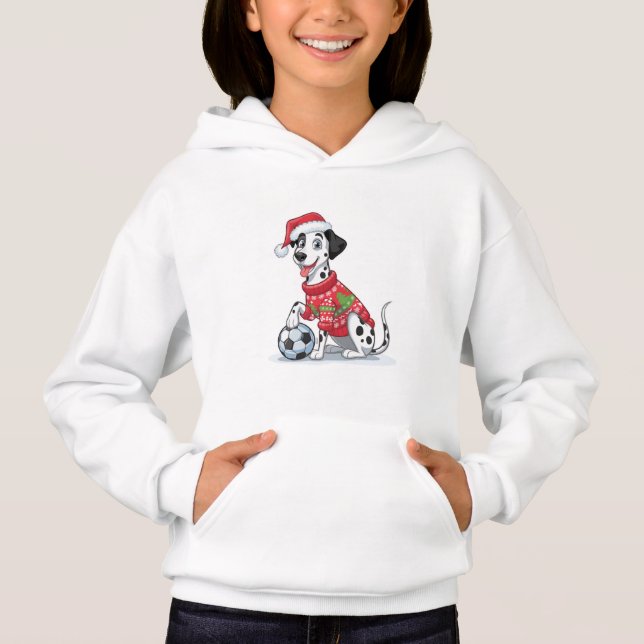 Christmas Dalmatian Dog with Soccer Ball (Front)