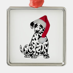 Christmas Dalmatian Metal Tree Decoration