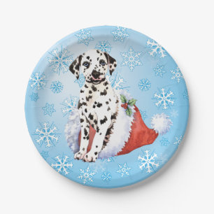 Christmas Dalmatian Paper Plate