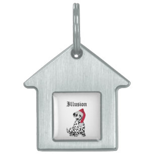 Christmas Dalmatian Pet Name Pet ID Tag