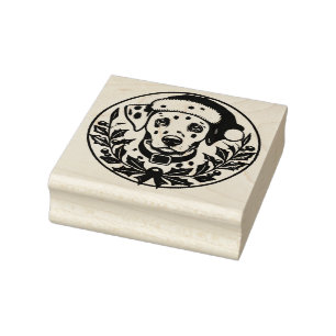 Christmas Dalmatian Rubber Stamp