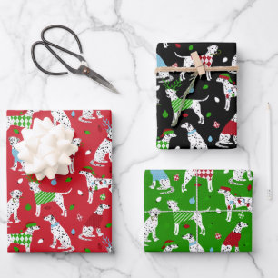 Christmas Dalmatian Wrapping Paper Sheet