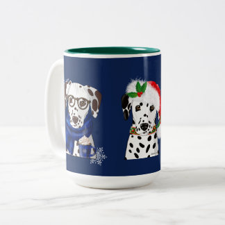 Christmas Dalmatians Two-Tone Coffee Mug