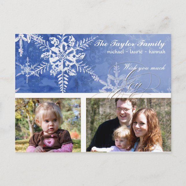 Christmas Damask Snowflake -  Card (Front)