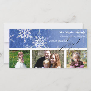 Christmas Damask Snowflake -  Royal Blue Card