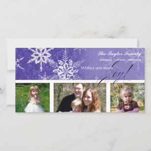 Christmas Damask Snowflake - Royal Purple Card