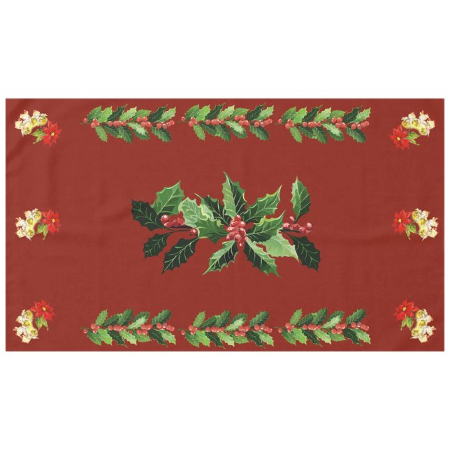 Christmas Dancing Baby Angels on Red Tablecloth (Front (Horizontal))