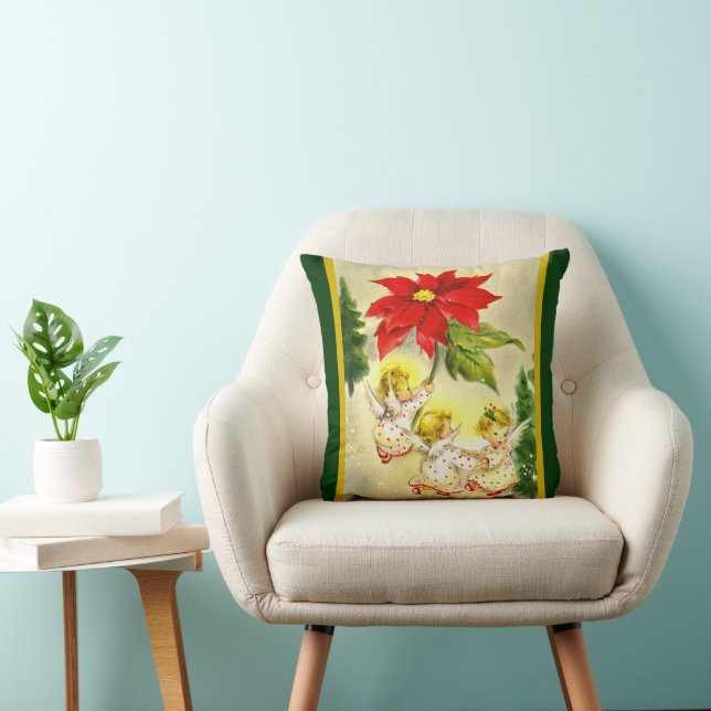 Christmas Dancing Baby Angels Pillow (Chair)