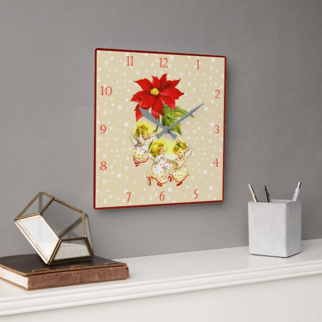 Christmas Dancing Baby Angels Wall Clock (Office)