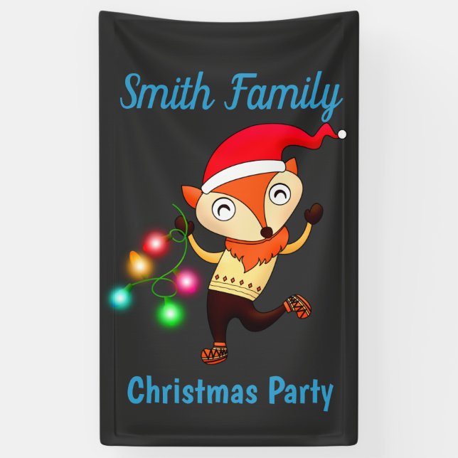 Christmas Dancing Fox Custom Banner (Vertical)