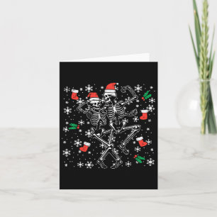 Christmas Dancing Skeletons Funny Xmas Bones Goth  Card