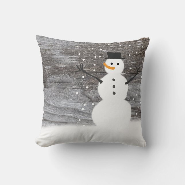 Christmas Dancing snowmen throw pillow (Front)