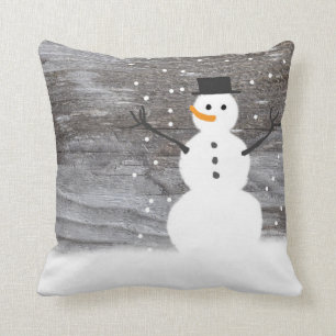 Christmas Dancing snowmen throw pillow