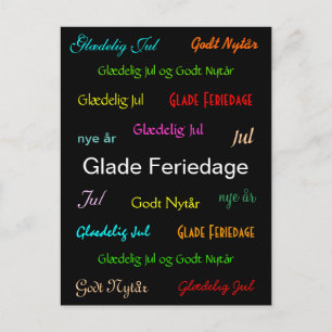 Christmas Danish Glade Feriedage Holiday Postcard