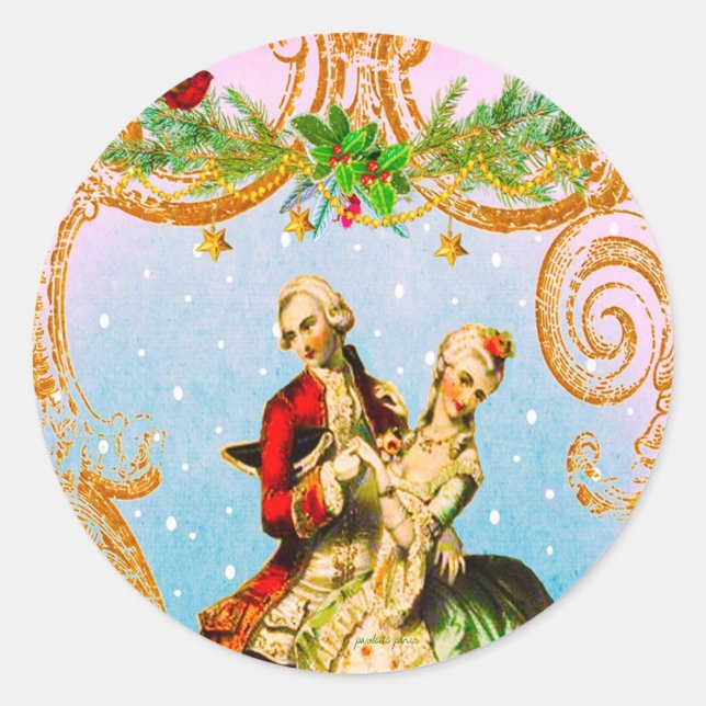 Christmas Danse de Noel Envelope Seals or Stickers (Front)
