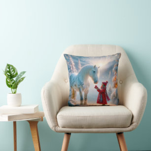 Christmas Dapple Grey Horse Cushion