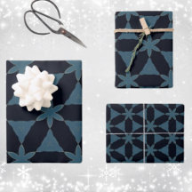 Christmas dark blue and gold geometric flower 