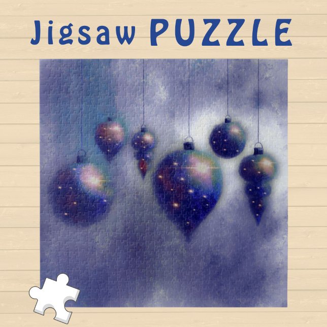 Christmas dark Blue hanging Baubles Painting -  Jigsaw Puzzle (Creator Uploaded)