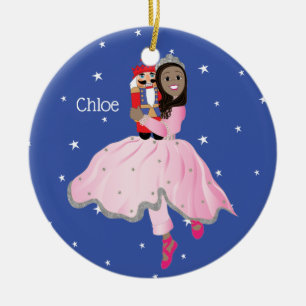 Christmas Dark Haired Ballerina Clara Ceramic Tree Decoration