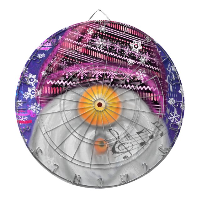 Christmas Dart Board Gift Gnome In Purple Hat (Front)