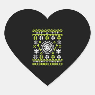 Christmas Dart Ugly Christmas Shirt Heart Sticker