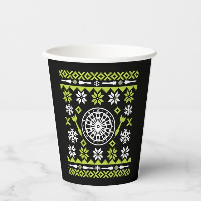 Christmas Dart Ugly Christmas Shirt Paper Cups (Front)
