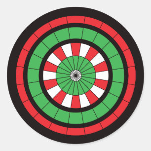 Christmas Dartboard Classic Round Sticker