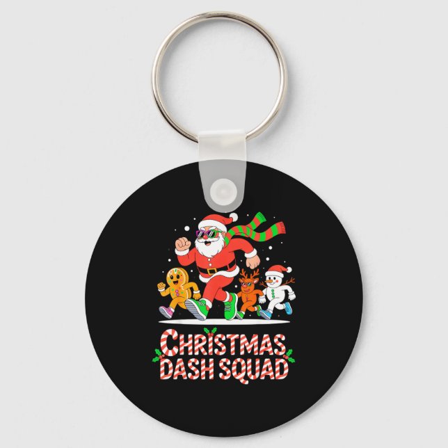 Christmas Dash Squad Running Runner Marathon Team  Key Ring (Front)